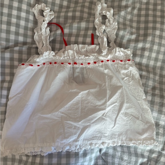 Damson Madder Delicate Cotton Tank Top with Bow - Picture 3 of 5